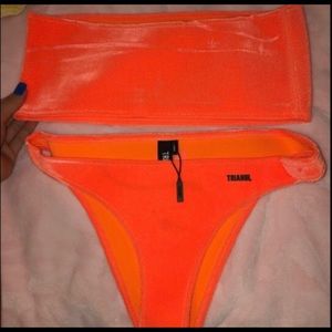 TRIANGL Orange velvet neoprene bikini